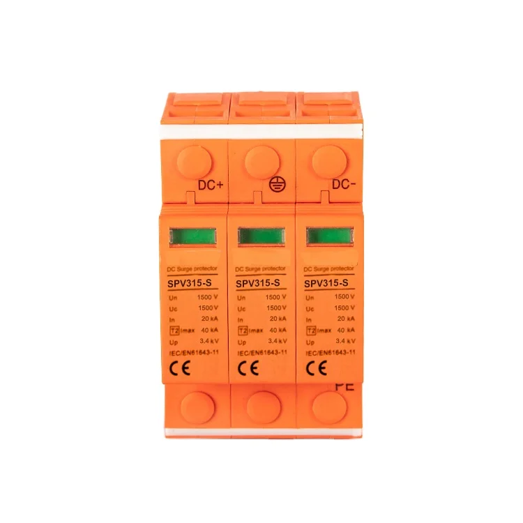 3 Pole 20kA/40kA 1500V Type 2 DC Surge Protective Device surge protectors 3 phase with c/w Remote Signaling