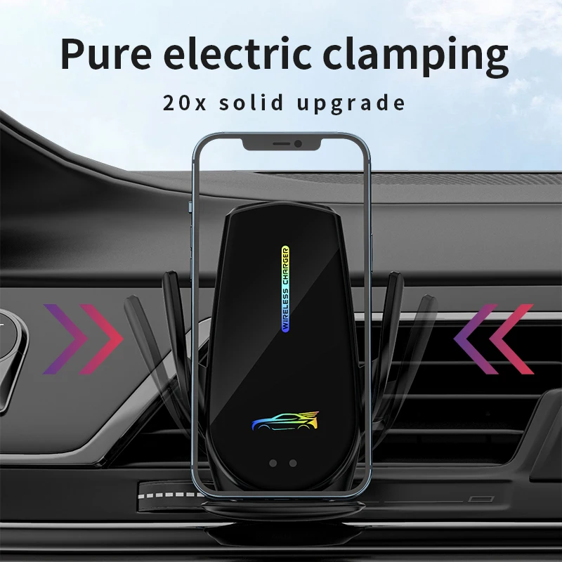 2022 New 15W Qi Fast Automatic Mount Car Wireless Charger Universal Smart Sensor Phone Charger Holder