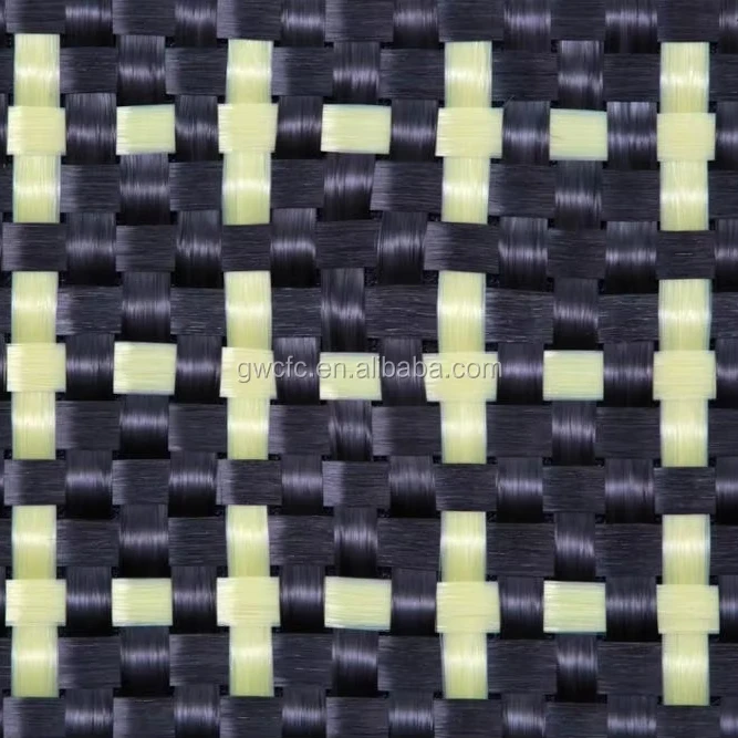 Hot Sale 3K 240GSM Carbon Fiber Kevlar Fabric Twill Woven Aramid Hybrid Fabric for Bags Flat and Roll Patterns