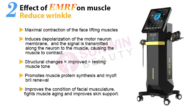 Non Invasive Pe Face Facelift Less Wrinkles Reduction Anti-Aging Peface Muscle Toning Device With 3 Working Handles