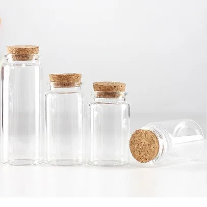 Spcie Glass Tube Vial Jar Mini Glass Bottles Cork Tops For Camping Project Arts Crafts  Wedding Wishing