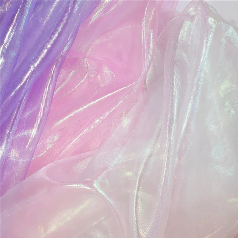 
plain multicolor organza rainbow organza fabric for costume dress 