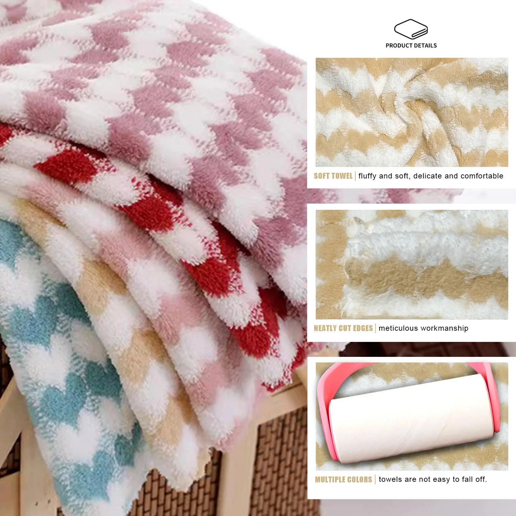 10-piece heart-shaped microfiber face towel, absorbent cleaning towel for face wash, dishwashing, car, window cleaning cloth