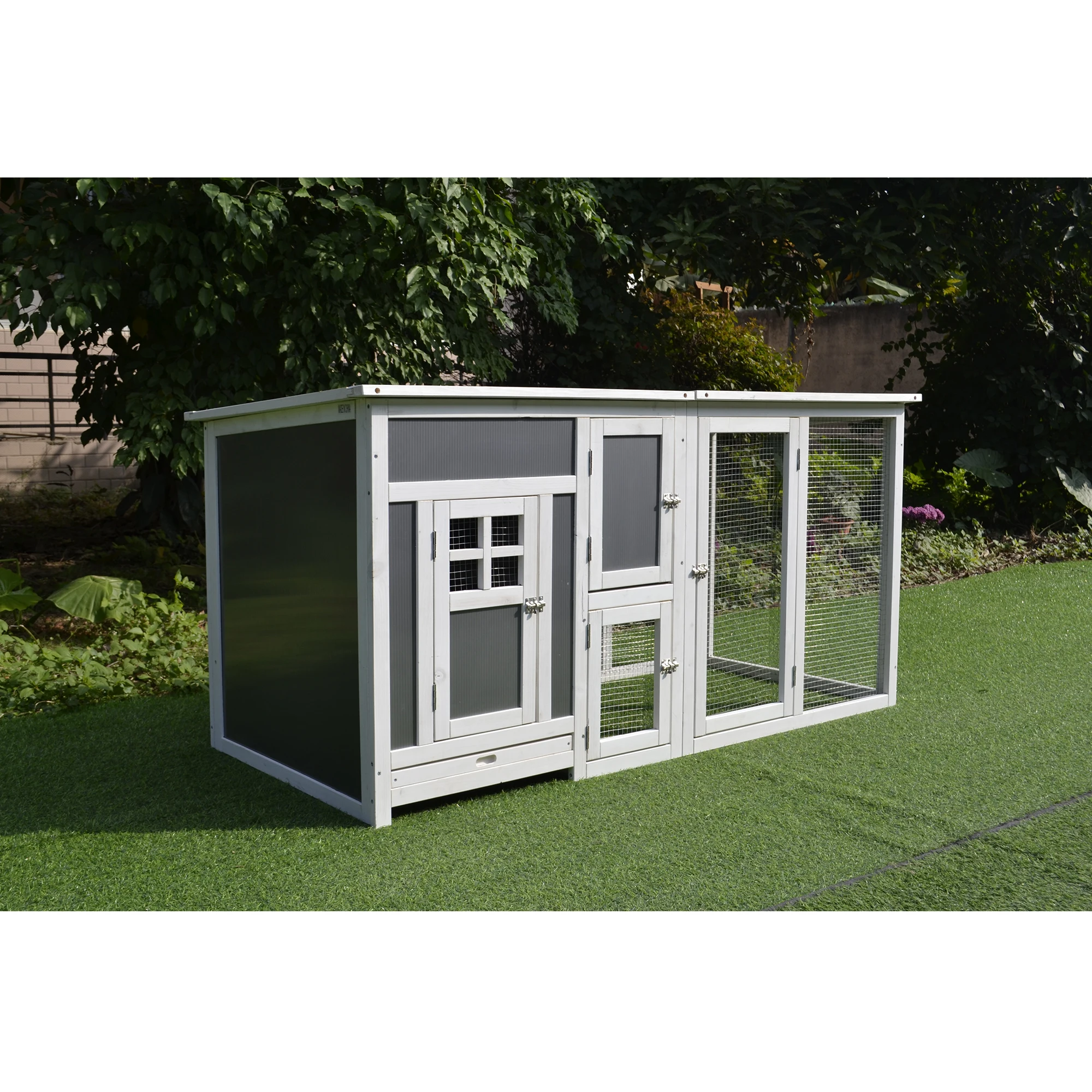 XPT041 Wooden Pet Cages Chicken Coop Grey color for outdoor farm house chicken run