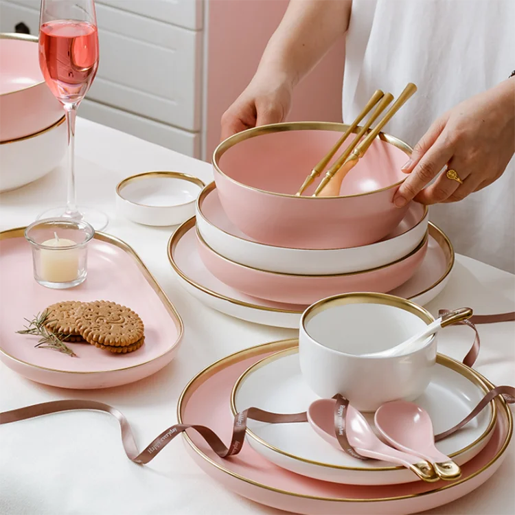 china cheap arcopal dish set dinnerware luxury opal kitchen ceramic matte gold rim royal porcelain dinner sets