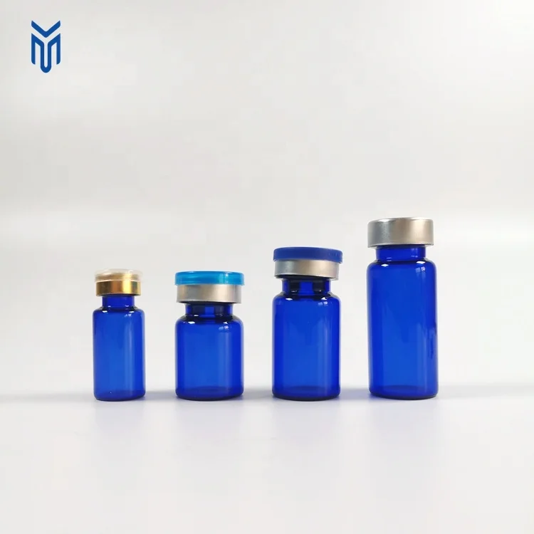 wholesale 3ml 5ml 7ml 10ml blue glass vials Sterile Injection Vials blue penicillin bottle
