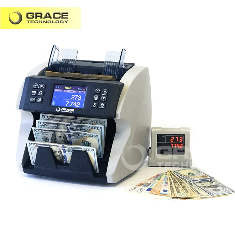 Профессиональный счетчик банкнот GRACE EC1500 купюр с печатью серийного