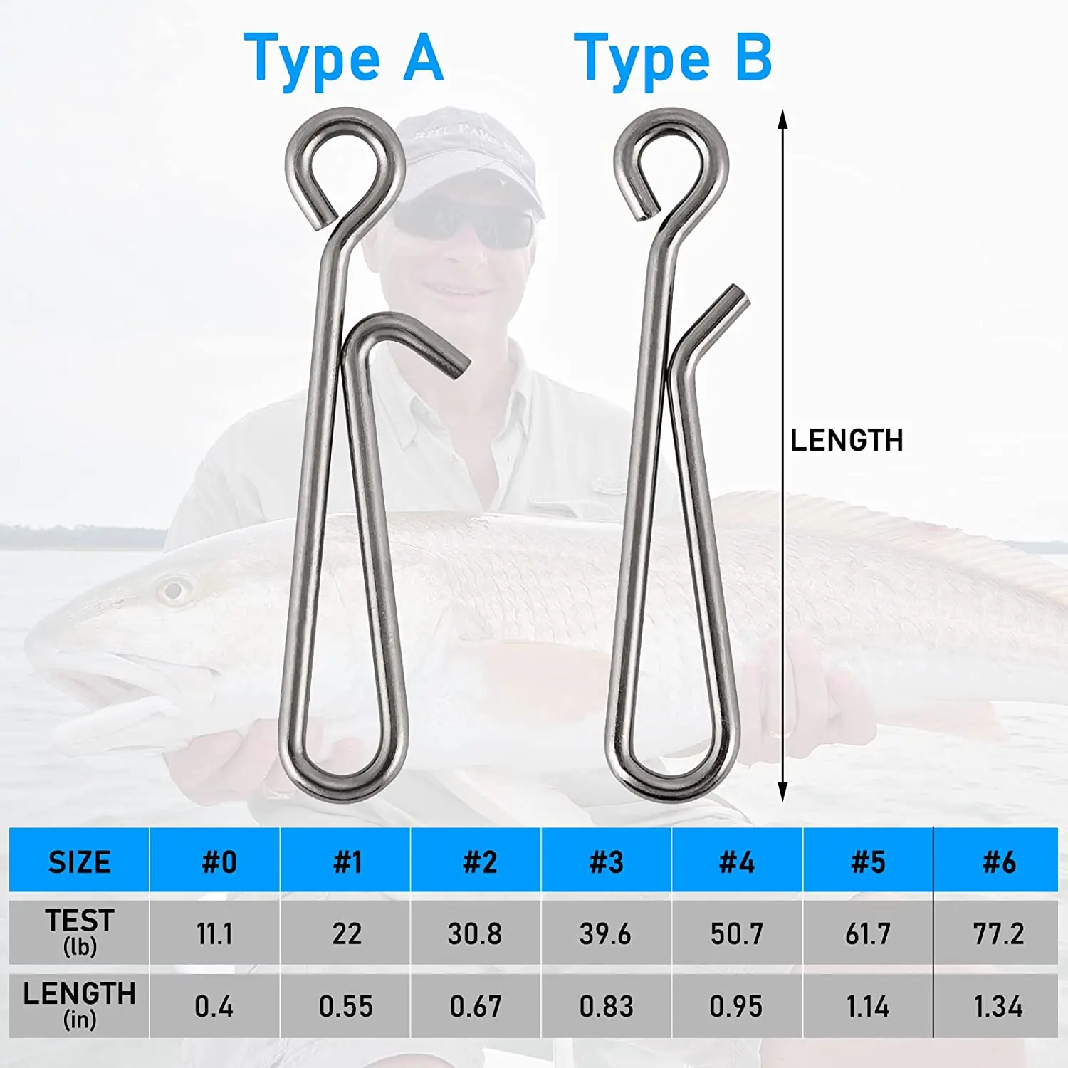 High quality Stainless steel Fishing Fast lock Hanging Snap Bass fishing  Swivel snap  Solid carp Fishing Pin Snaps