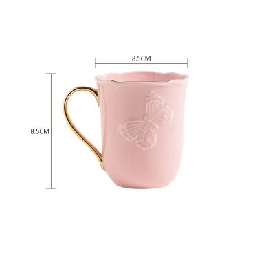 
High quality Korean coffee cup with love bow spoon 