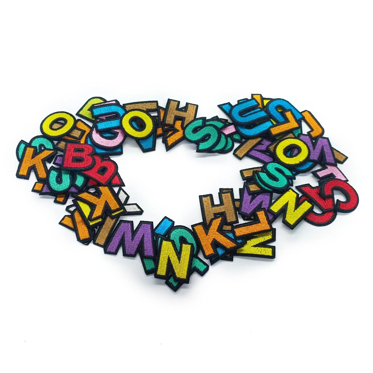 2023 Wholesale Diy Towel Embroidery Pattern Initial Glitter Letter Patches Iron on Chenille Colorful Iron Letters
