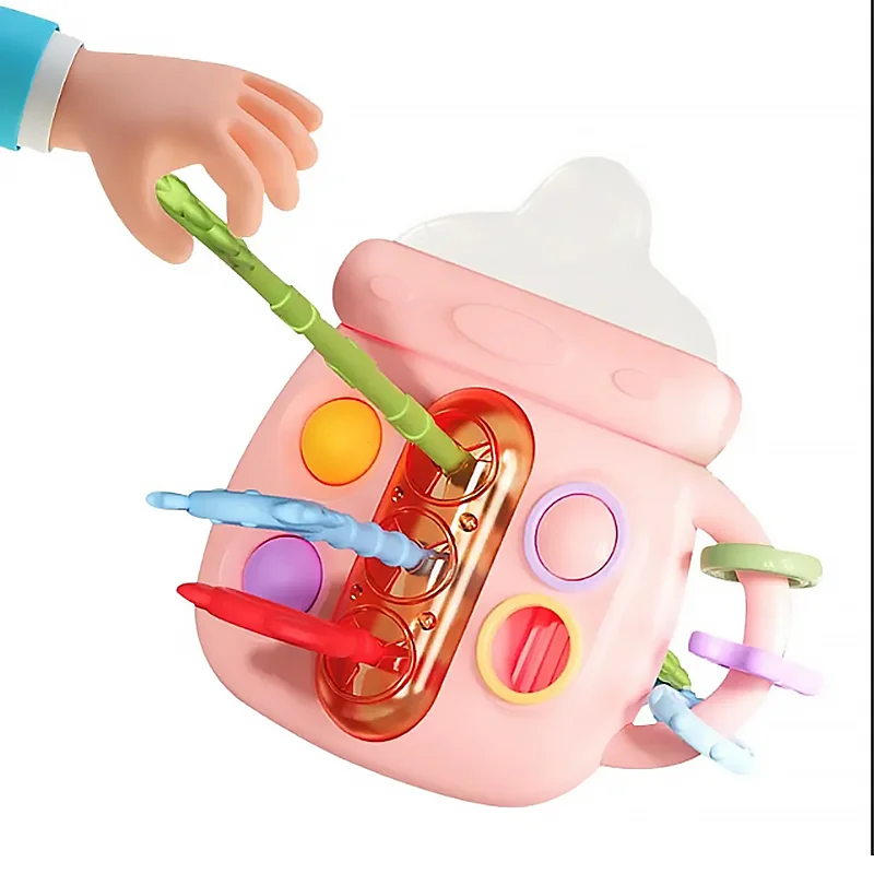 Montessori Toy for Baby 6+ Months, Cute Bottle Shape Baby Sensory Teething Toys  for Toddlers