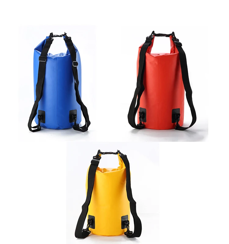 Factory Wholesale Outdoor 5L 10l 15L 20L Floating Boating Fishing Swimming Dry Backpack 500D PVC Ocean Pack Waterproof Dry Bag