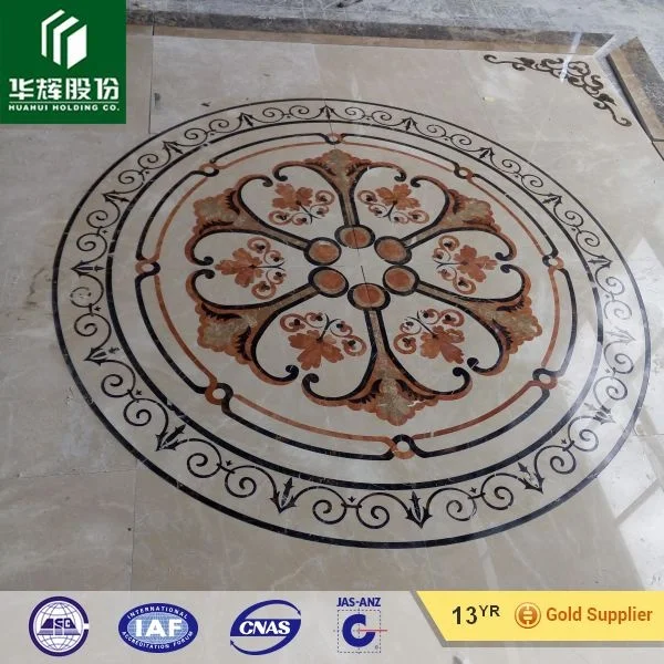 Natural Marble Stone Waterjet Pattern Waterjet Mosaic Floor Medallion