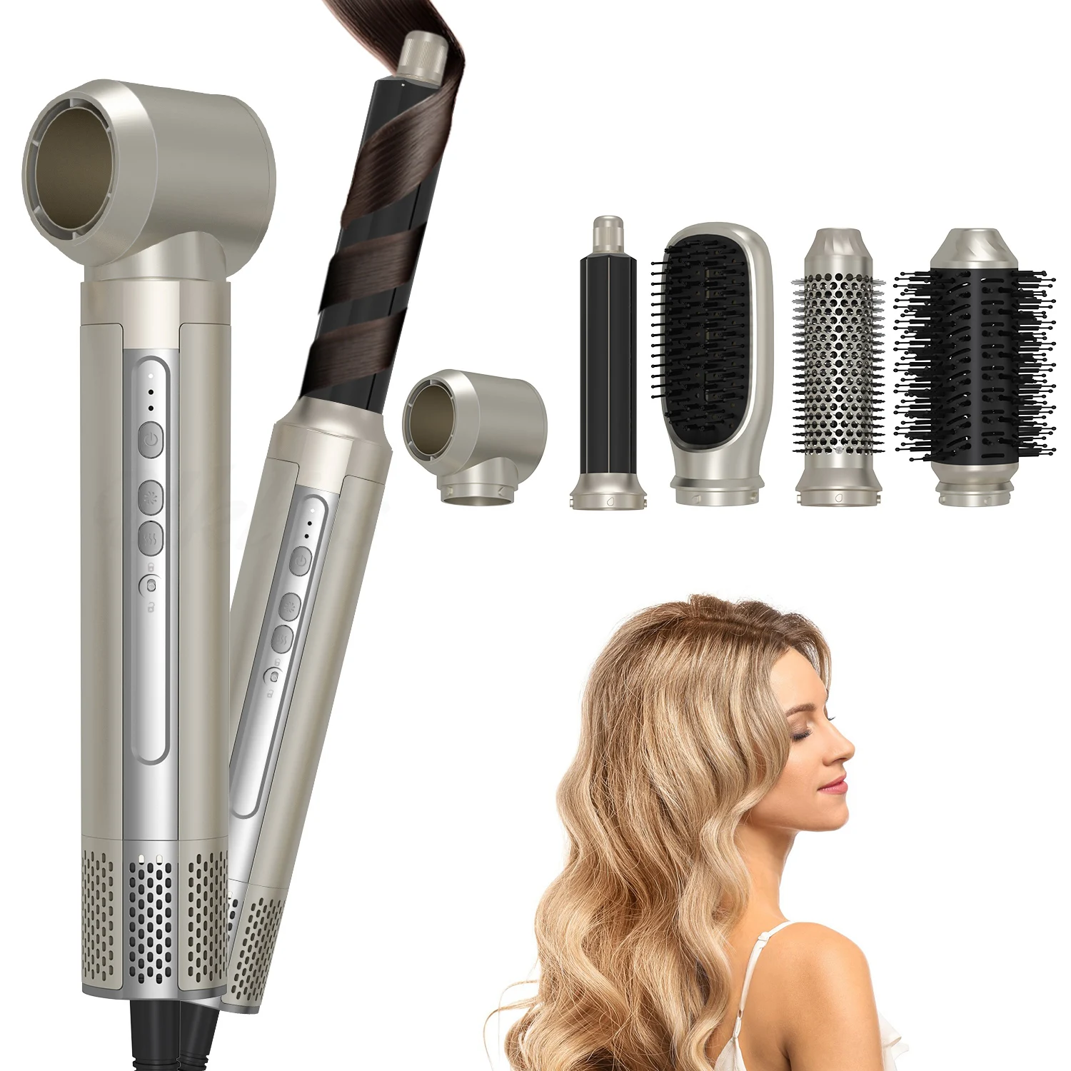 Low Noise 6 in 1 Brushless Hair Dryer Volumizer Hot Air Brush Wrap Styler Comb Hair Dryer Manufacturer