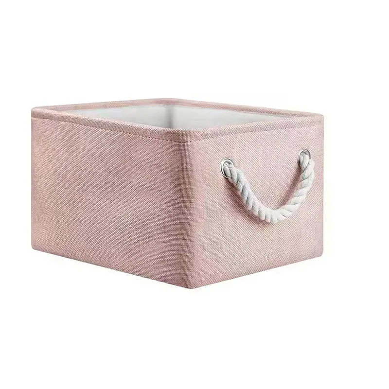 Simple Finishing Big Capacity Linen Material Toys Dirty Clothes Organizer Basket Multifunctional Storage Boxes