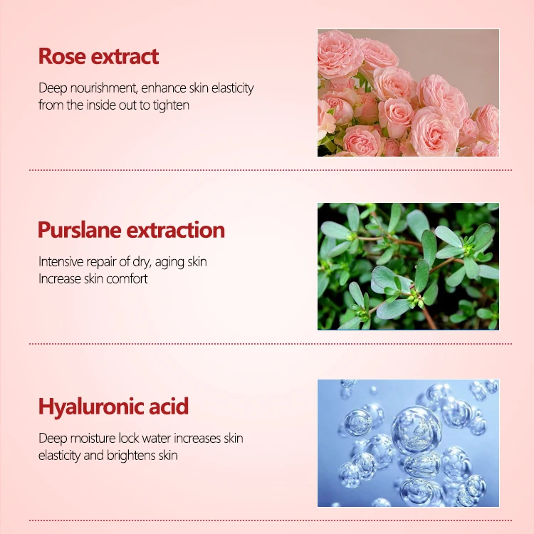 Private Label Rose Extract Serum Deeply Hydrating Anti Aging Serum Brightening Moisturizing Face Serum
