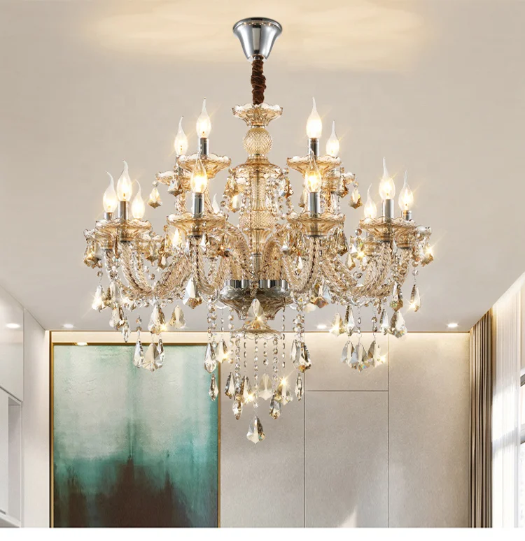 SG Custom murano glass led lights lighting chandelier high dining room luxury large modern maria theresa crystal chandelier