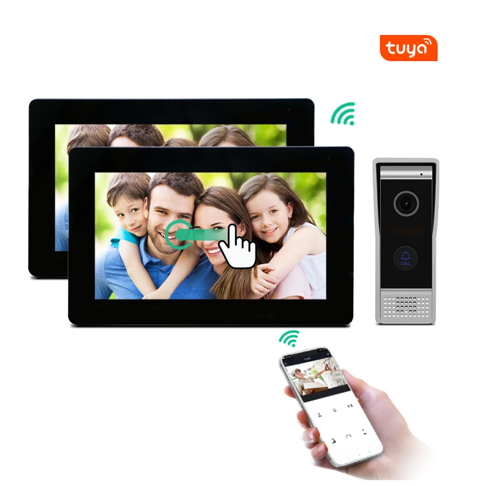 Factory price smart tuya wireless ip door phone video intercom system touch screen ring doorbell with remote app control