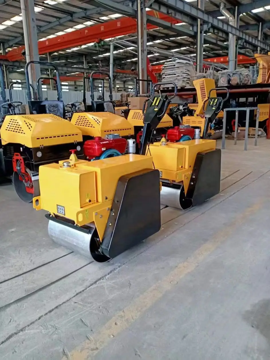 500kg 600 kg double drum road roller 800kg hydraulic walk behind road roller vibratory soil compactor