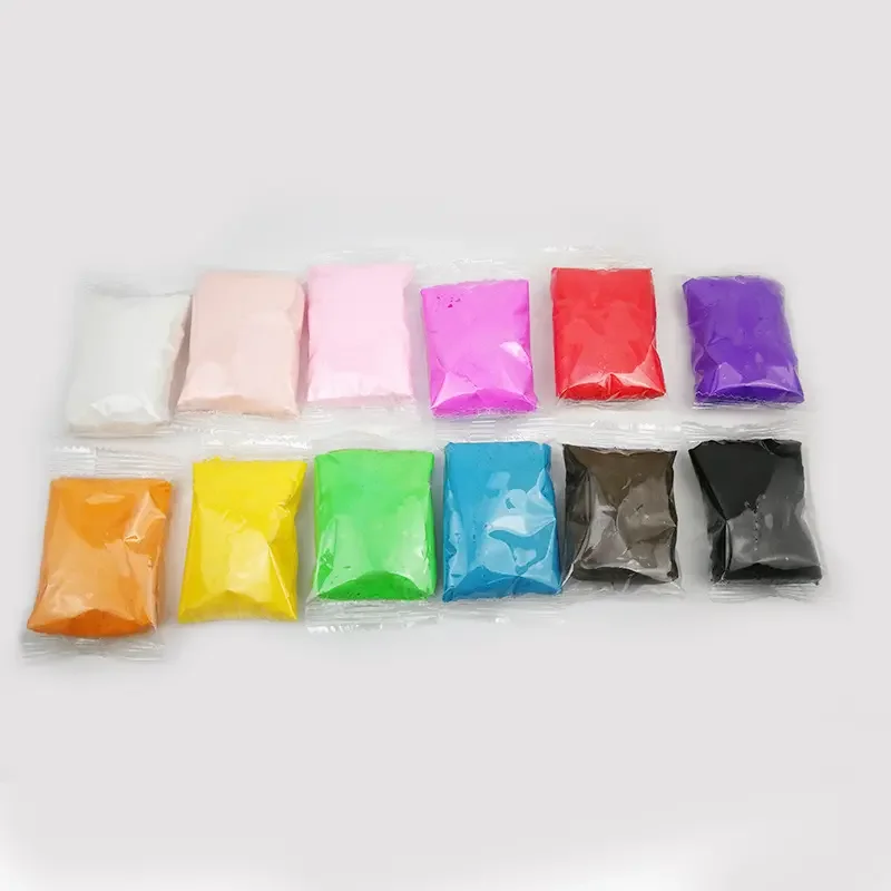 12 Colors Magic mud Stress Relief Foam Clay Toy DIY Slime Kit with 6 Model Tools super light Clay