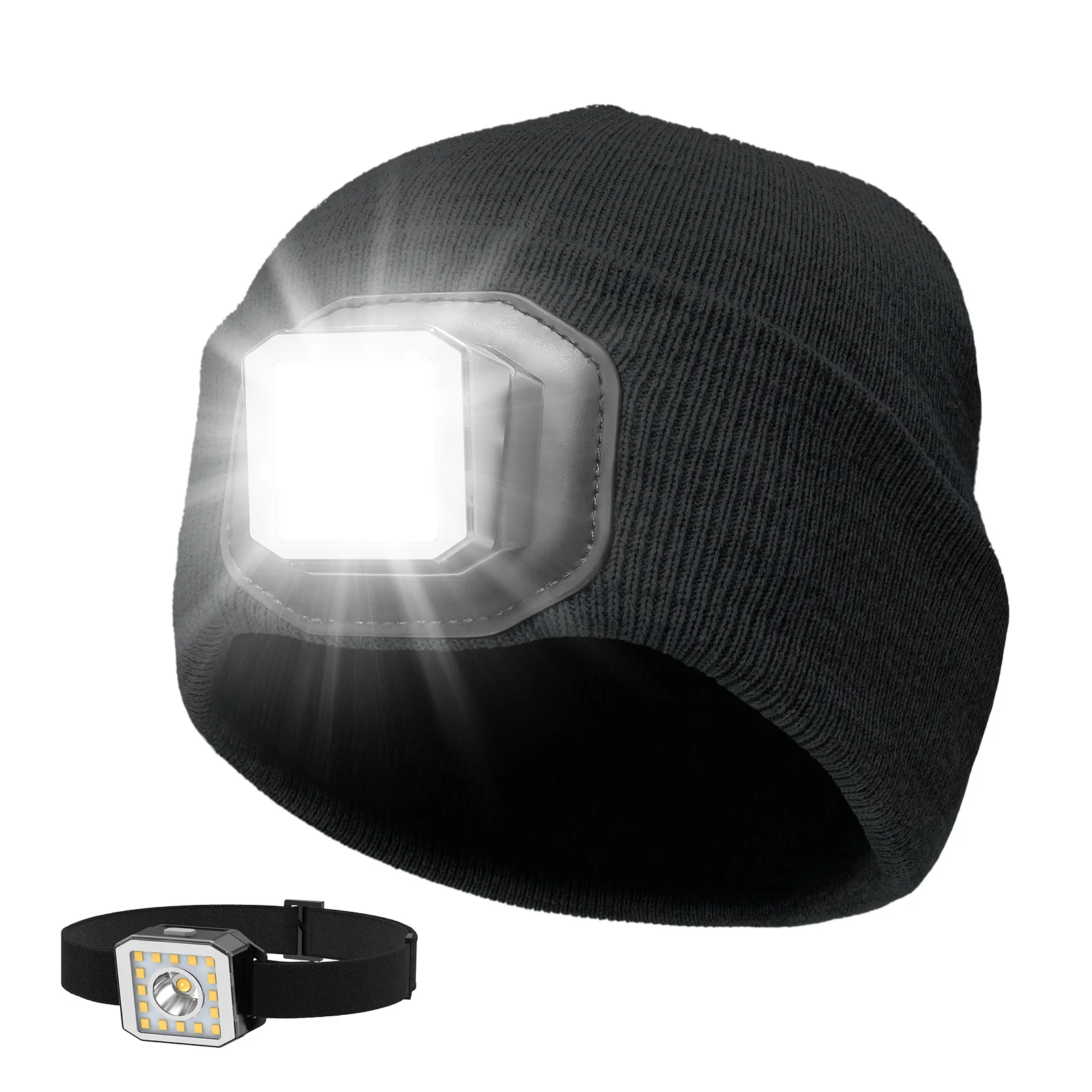 Portable Custom Wholesale USB Rechargeable Zoomable Headlamp with Warm Mode LED Flashlight for Outdoor Use