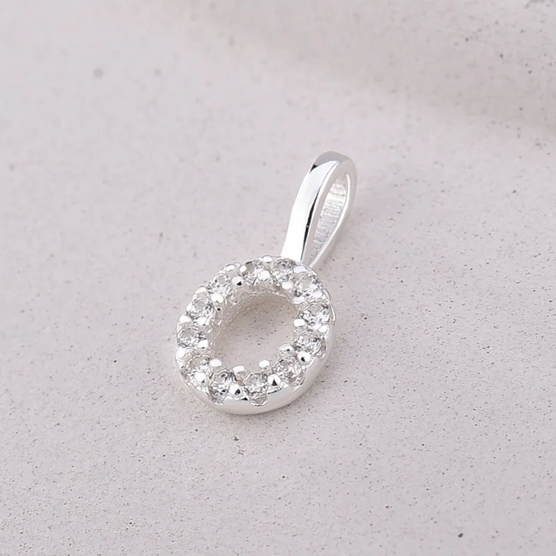 High Quality 6mm Sterling Silver Pendant Simple Hypoallergenic Crystal 26 Initials Charm For DIY Necklace Jewelry Accessories