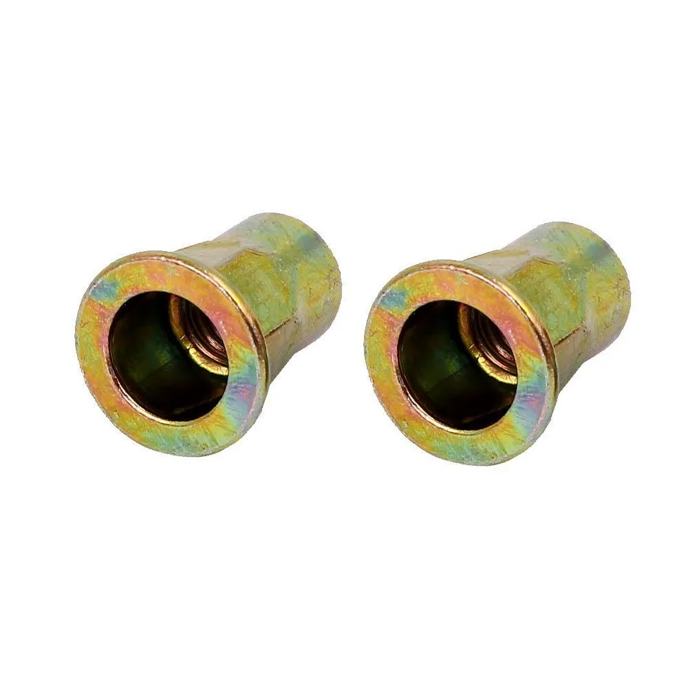 China Fastener M4 brass Polished Rivet Anodized Aluminum Rotary Hollow flat head semi hexagonal body open end rivets