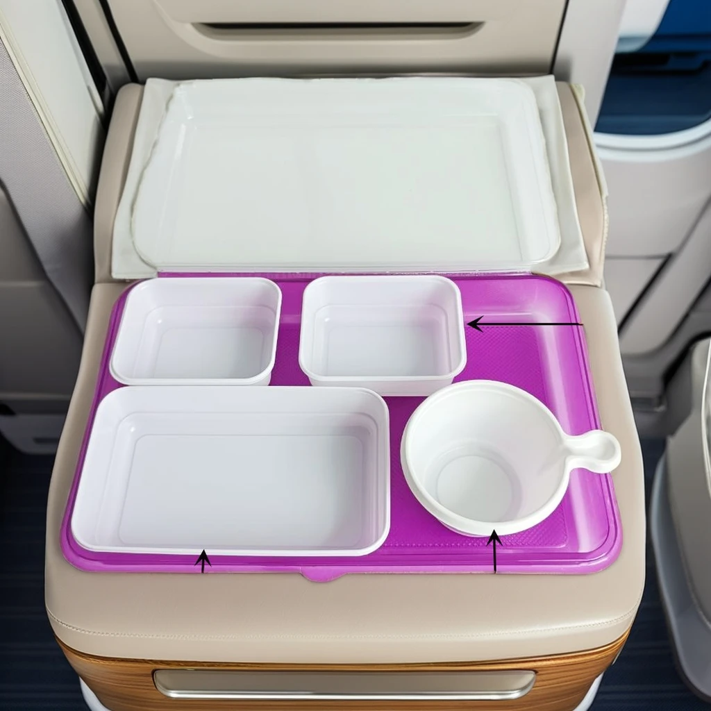 wholesale inflight lunch meal box atlas size PET PS aircraft catering service low price plastic food container storage box