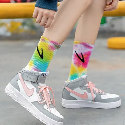 YL  Drew House Socks Wholesale nk Tie Dye Sports Cotton Cute Smile Happy nk Drew Socks