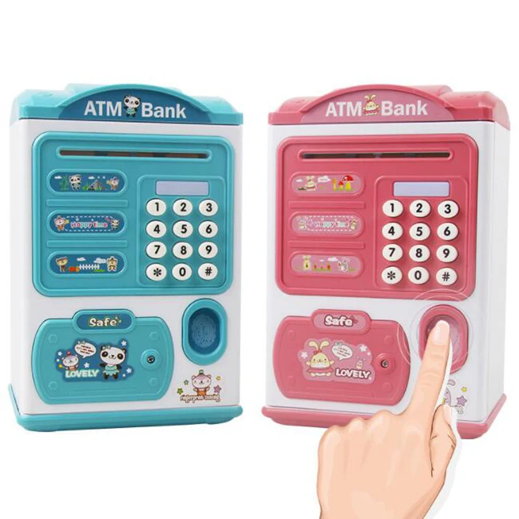 Блокировка паролей Мини Atm электронных Детская копилка Simpling сэкономить деньги монет банка жестяная коробка Atm игрушка с отпечатками пальцев