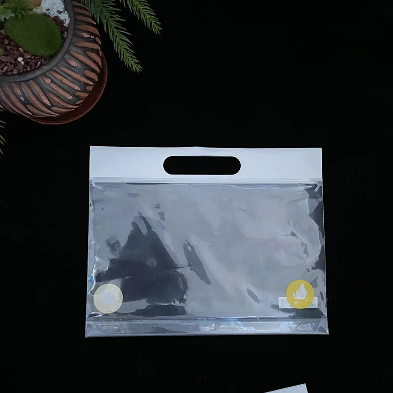 Small Plastic Hand Bag Cute Color Die Cut With Handle Plastic Merchandise Bag September Purchasing Festival