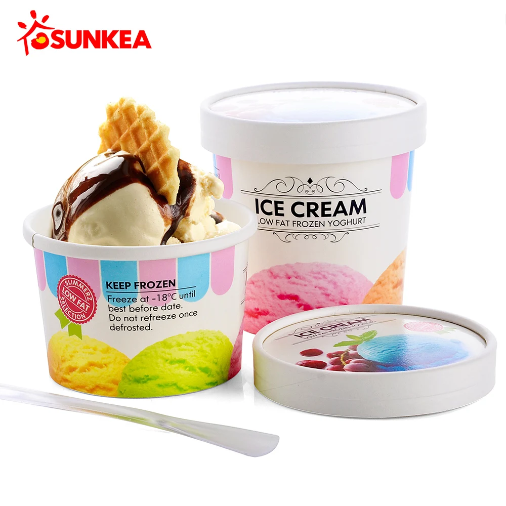 Custom printed paper ice cream cup