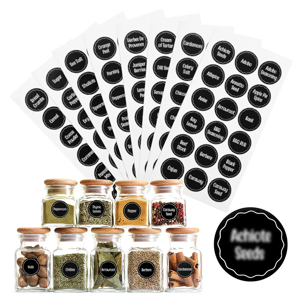 Waterproof Spice Label And Pantry Label Set Herbs Names Water Resistant Custom Spice Jar Sticker For Spice Organization