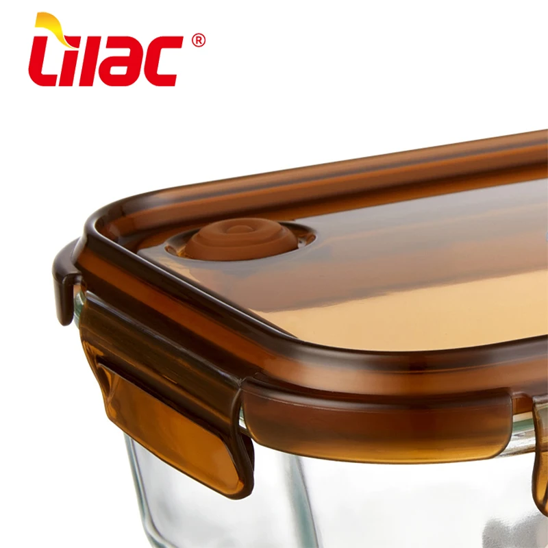 Lilac BSCI SGS LFGB lunch box large custom compost microwave glass soup food container for frozen food