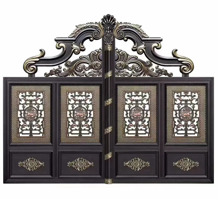 Metal fence glide sliding design driveway sliding home aluminum panel for home gates laser cutting allomunam gate laser cut