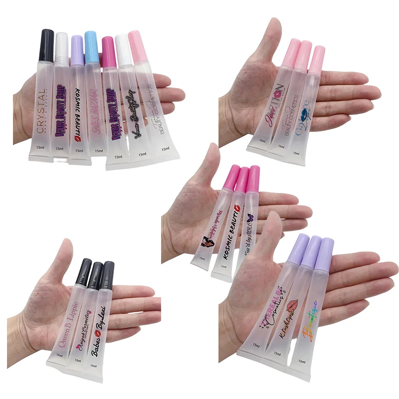 Hot extended edition 15ml lip gloss bottle Diagonal lip balm hose transparent lip glaze empty tube multi-color option