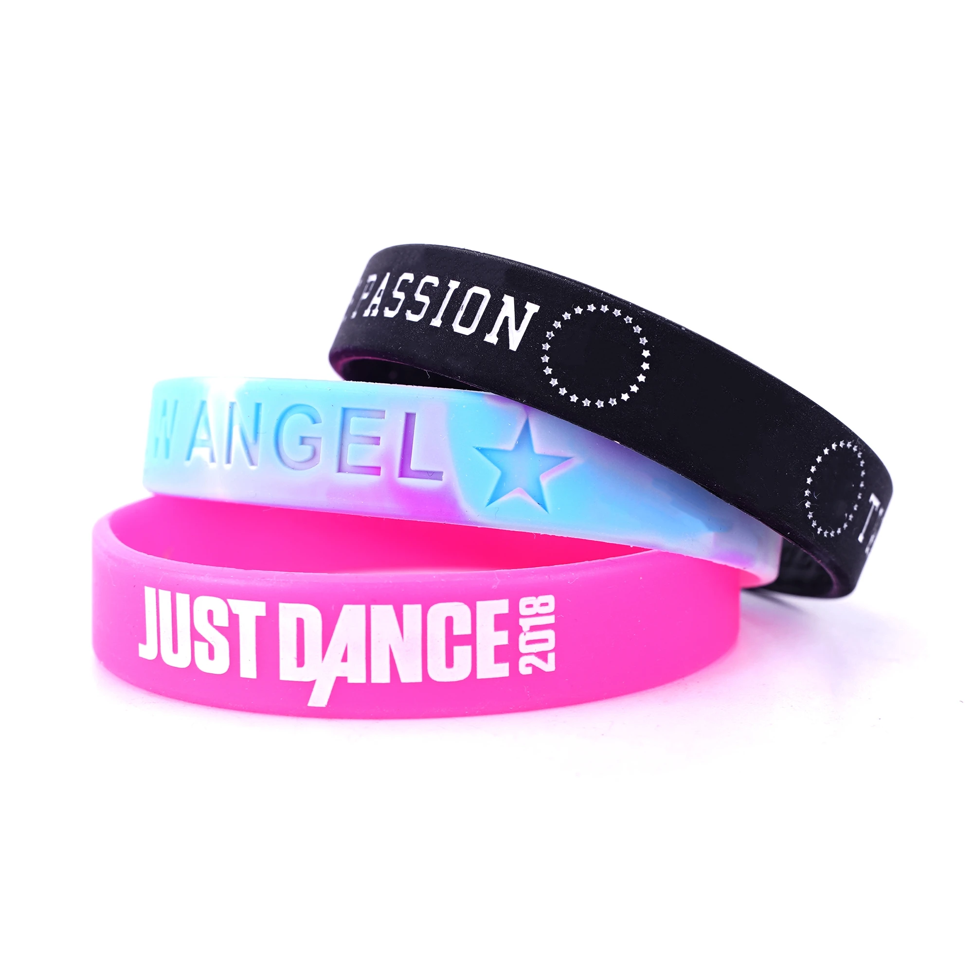 Custom Debossed Color Filled Pattern Printed Logo Custom Silicone Wristband Design Your Own Silicone Wrist Band Rubber Bracelet