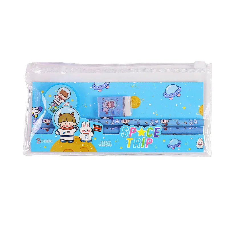 Original Astronaut Stationery Set Five-Piece Pencil Gift Set for Primary School Students Wholesale Usage for Office
