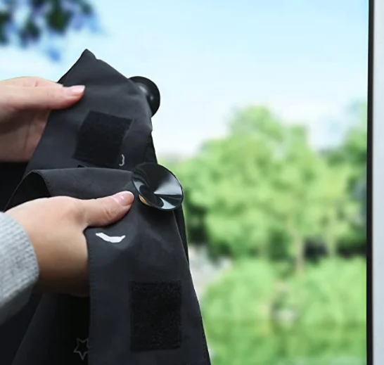 Hot Sale Adjustable Sunshade Portable Curtain Blackout Fabric Made Blackout Curtain With Suction Cup For Travel