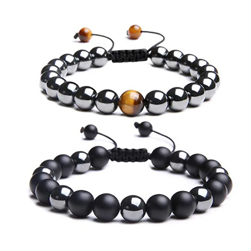Beaded Bracelets for Women Men Anxiety Essential Oil Volcanic Stone Bead Bangle Adjustable Yoga Aromatherapy Bracelet