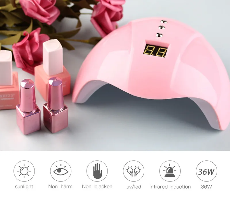 36W intelligent induction nail lamp LED/UV phototherapy machine automatic three-gear timing USB nail polish nail lamp