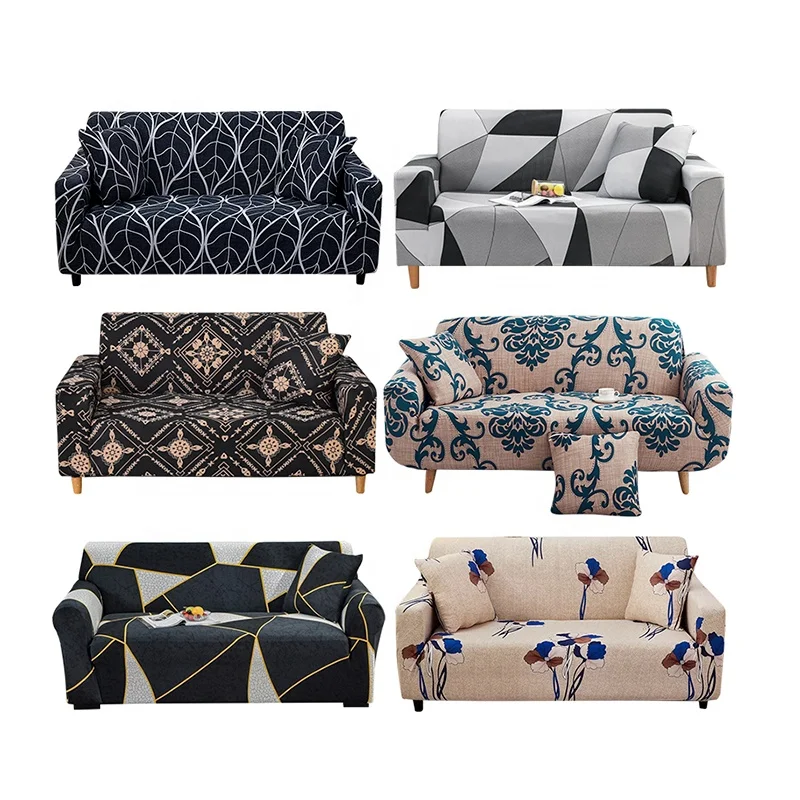 Amazon hot selling printed sofa cover super soft fabric elastic sofa slipcover wholesale