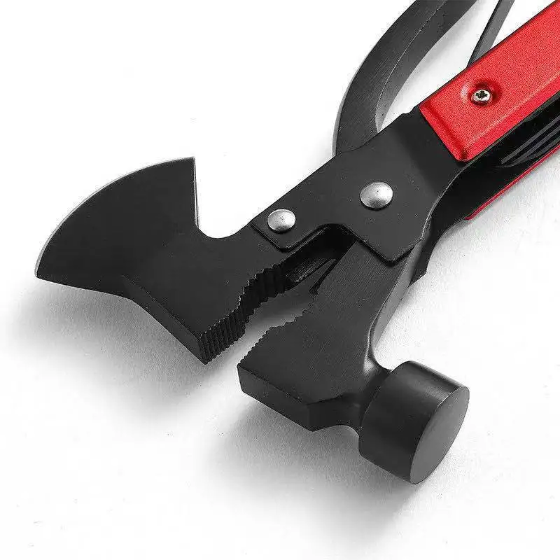 15 In 1 Multitool Camping Survival Hatchet Saw Screwdrivers Pliers Bottle Opener Durable Sheath Knife Axe Hammer