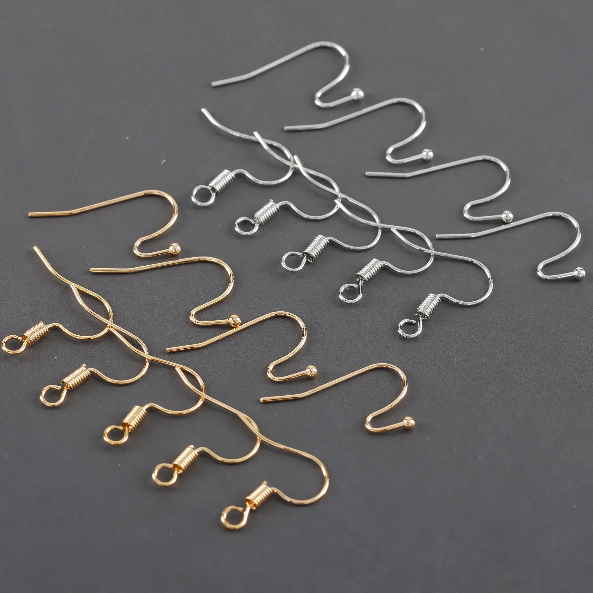 M1061  Wholesale Gold Silver Color Metal Diy French Earring Hooks Clasp Ear Wires For Jewelry Making  50pcs/lot