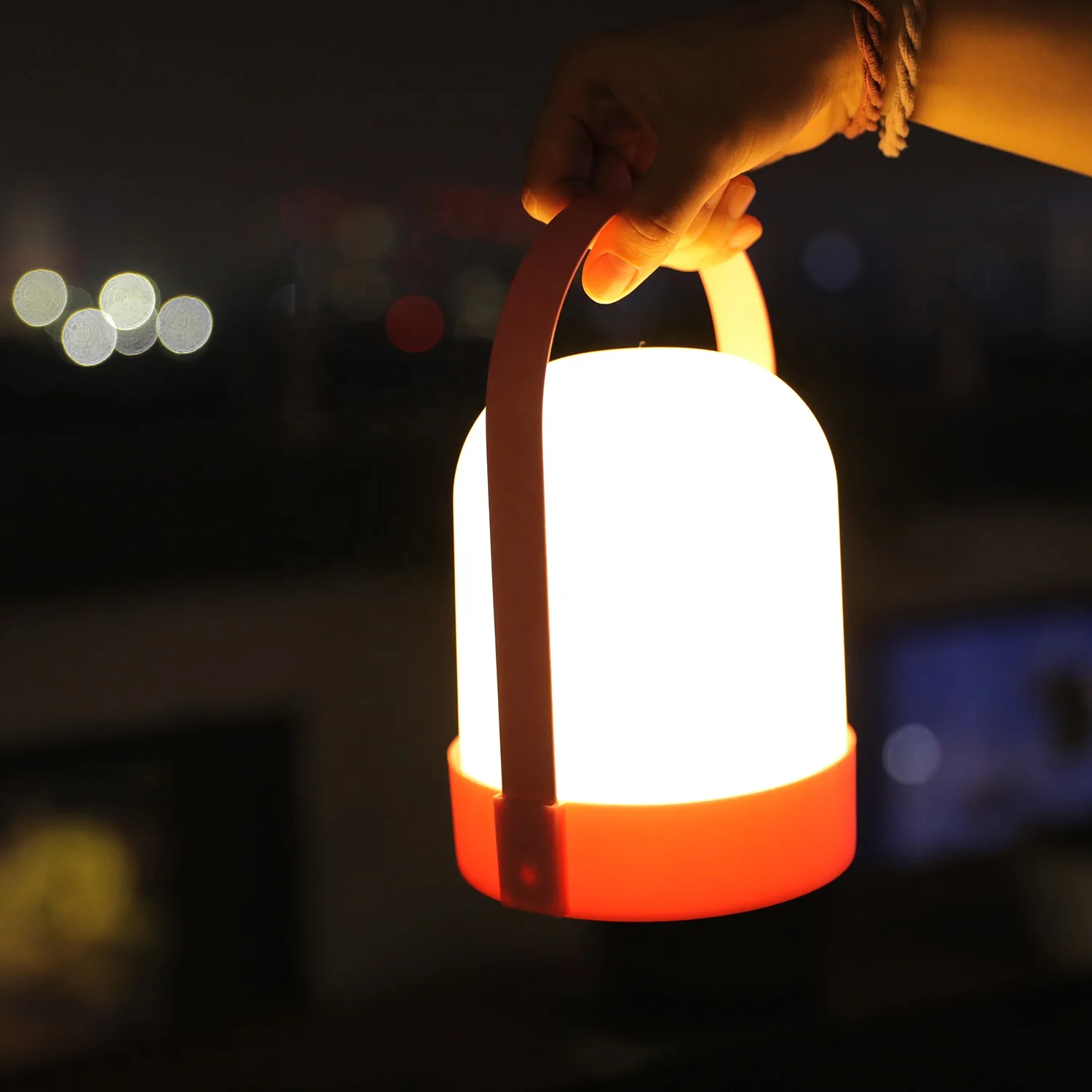 Small Size Pink Cute LED Camping Light Iron Plastic Dry Battery Night Light
