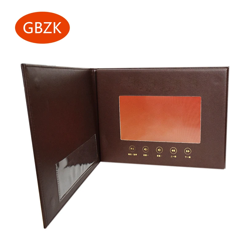 Customized 5 inch LED screen video recordable high quality greeting brochure card tft with sound module custom for business