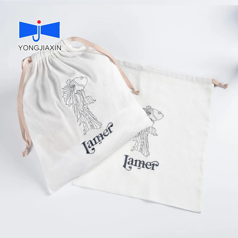Wholesale Custom Logo Large Canvas Linen Drawstring Envelope Shoe Purse Dust Bags For Handbags Luxury Cotton Dust Packaging Bag