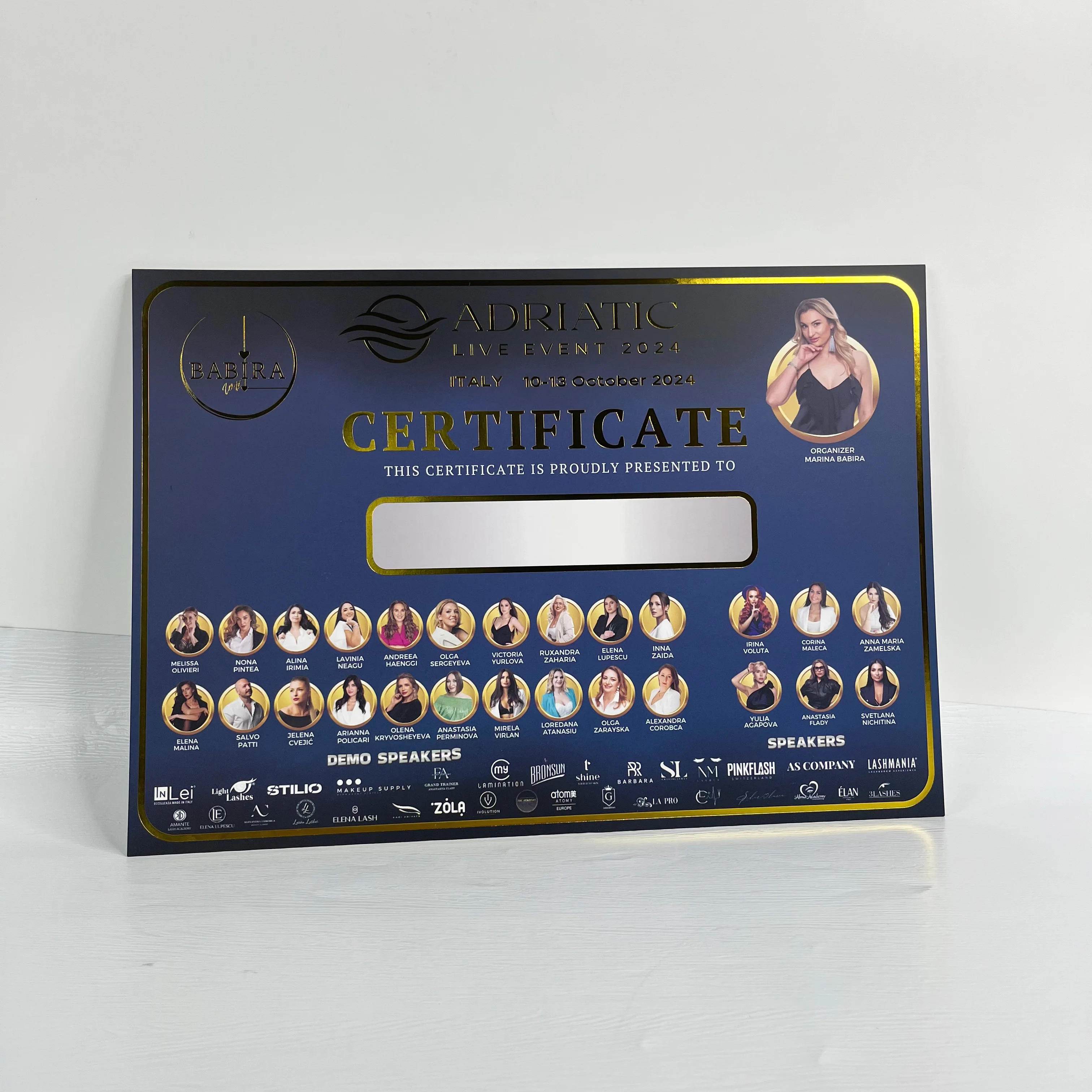 Custom gift certificate for business gold foil authenticity certificate gift certificate