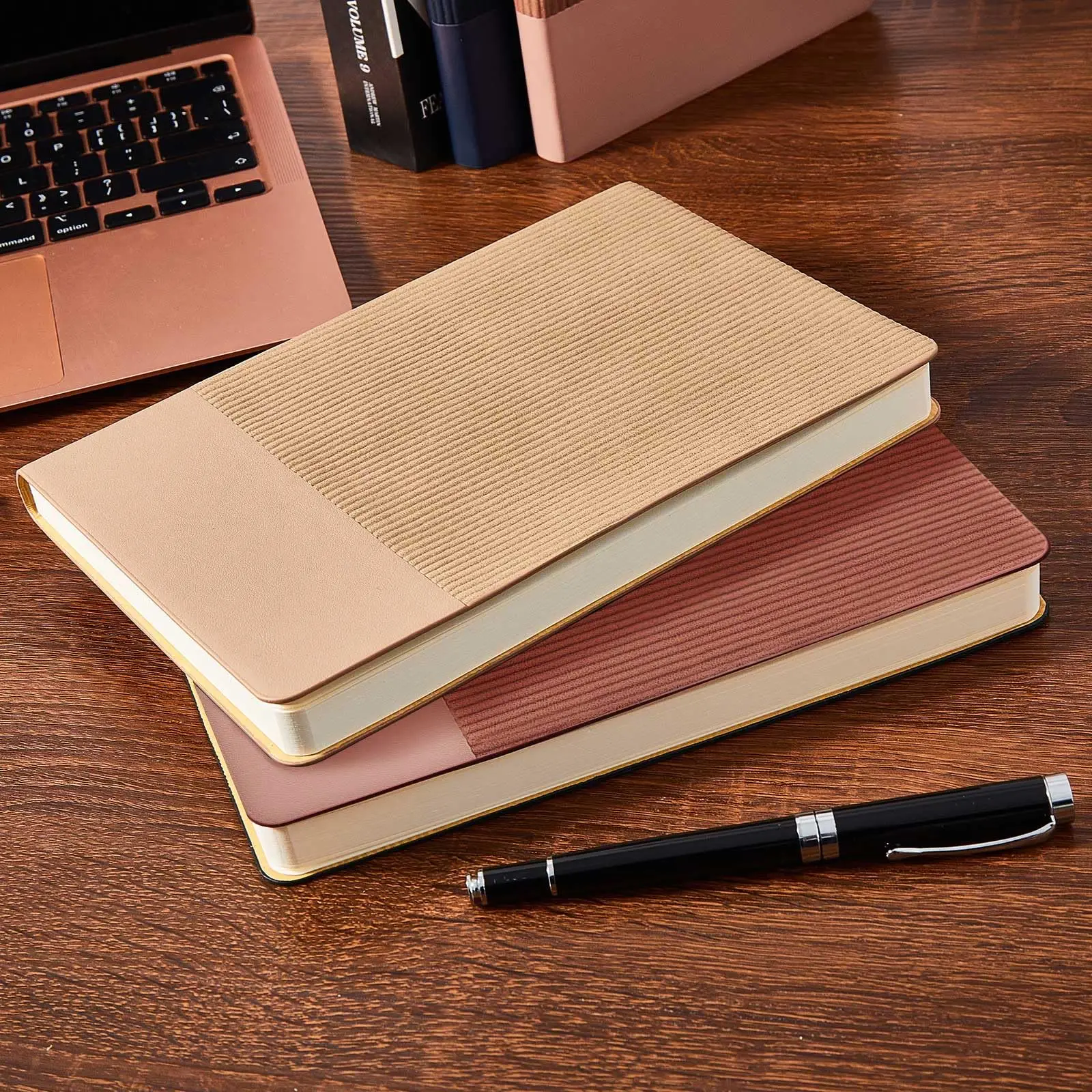 100GSM Wide Ruled Leather Christmas Notepad Portfolio Folders Custom Diary Printing Tomoe River Paper Notebook Soft Cover