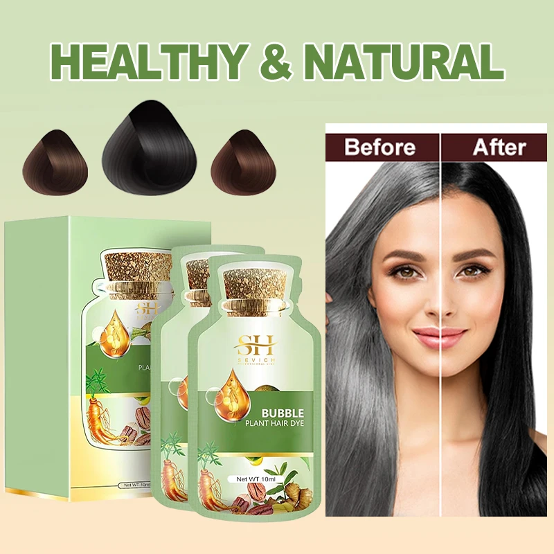 Free Sample Hair Dye Shampoo 3 In 1 Professional Permanent Herbal Natural Black Hair Dye Hair Color Shampoo For Men And Women